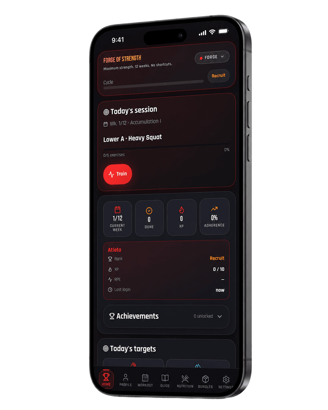 MaxStrength App — dashboard screenshot